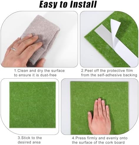 Large Cork Board 36" x 24", 6 Pack Felt Bulletin Board, Pin Boards - Image 4