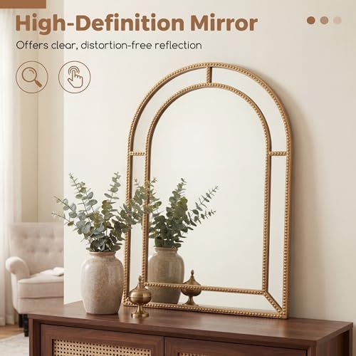 CHARMAID Gold Arched Wall Mirror - Image 3