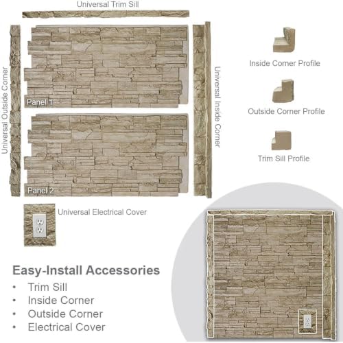 Universal Electrical Cover for EverStone Faux Stone Siding Panels, Cannondale - Image 6