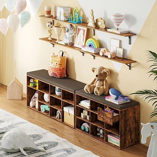 DINZI LVJ Long Wall Shelves, 47.3Inch Wooden Floating Shelves - Image 6