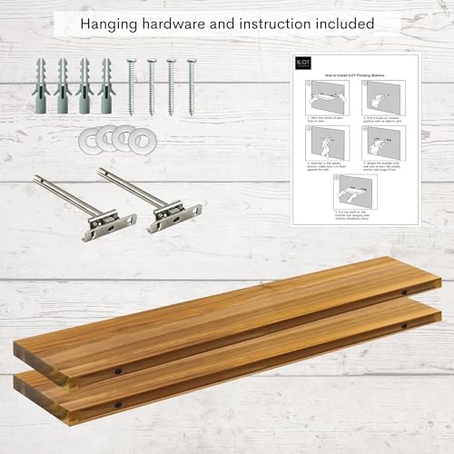 Teak Wood Floating Shelves Perfect - Image 4