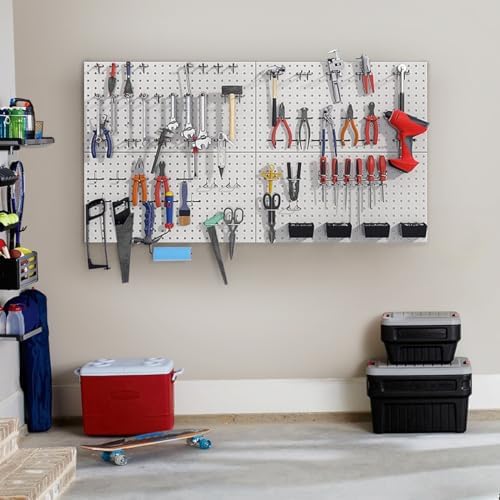 Pegboard Smith 48x24 inch Gray Metal Pegboard Kit - Image 6