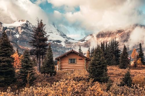 Toolhom Assiniboine Mountain Chalet Mural in Autumn Forest - Image 3