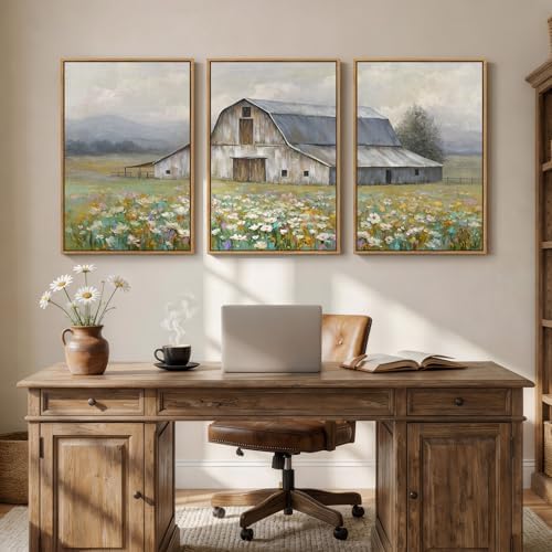 Framed Farmhouse Landscape Wall Art - Image 4