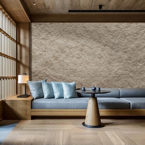 3D Faux Stone PU Wall Panels for Interior Decor, 4 Pieces, Stone Yellow - Image 4