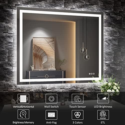 Amorho LED Bathroom Mirror 48"X40" - Image 2