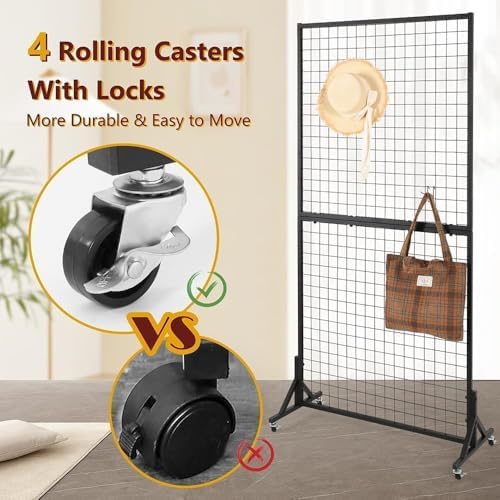 2 Packs 3' x 6' Grid Wall Panels Standing Wire Grid, Sturdy Display Rack - Image 6