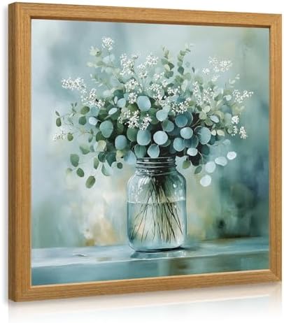 IAFWZX Wood Framed Sage Green Eucalyptus Farmhouse Wall Art 12x12 in by Unknown