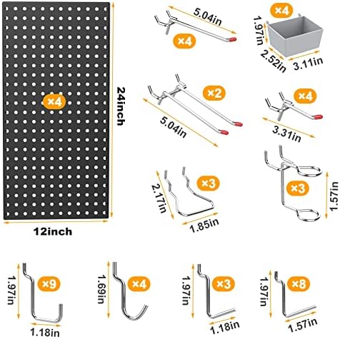 Pegboard Smith 4x2ft Metal Pegboard Kit - Image 5