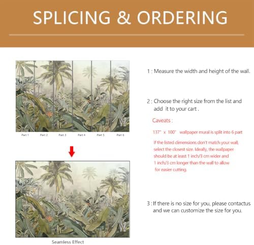 Tropical Rainforest Plant Leaves Palm Tree wall Mural Peel and Stick - Image 5