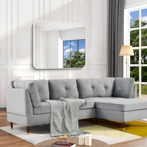 BONEWEI White Bathroom Mirror, 30x36 inch Wall Mirror - Image 7
