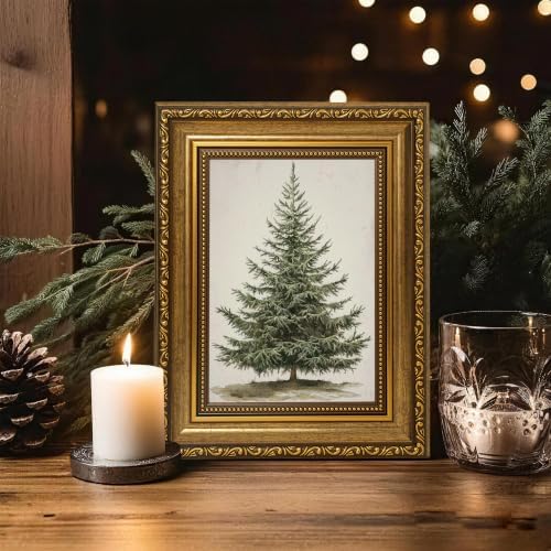AVECCO Christmas Tree Pine Botanical Wall Art Canvas Framed 8x10 inch - Image 3