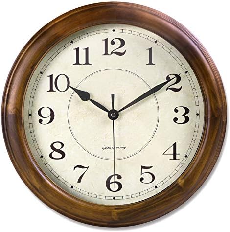 Kesin Wall Clock Wood 14 Inch Silent Wall Clocks Large Decorative by Kesin