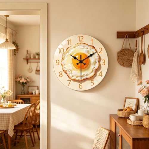 peacoblue Fried Egg Wall Clocks Battery Operated - Image 5