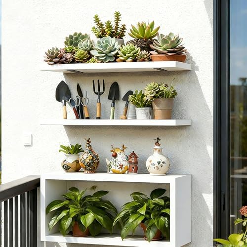 Ypvxe15.7in Floating Shelves Set of 3, Anti-Sag Bracket, Wall Storage Shelves - Image 5