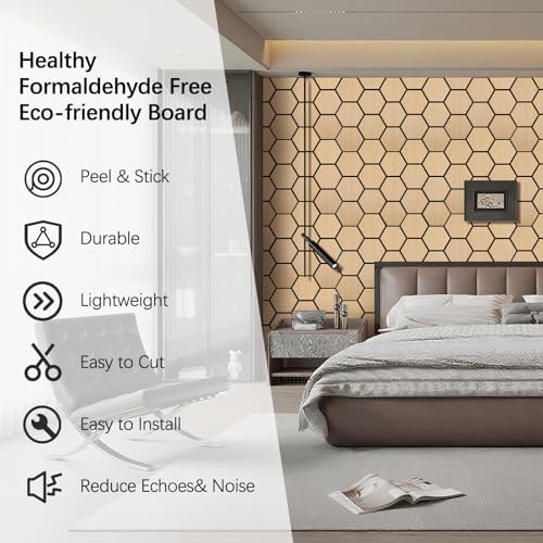 Hexagon Acoustic Wall Panels, Self-Adhesive Sound Absorbing Wall Panel by ARMURO - Image 4