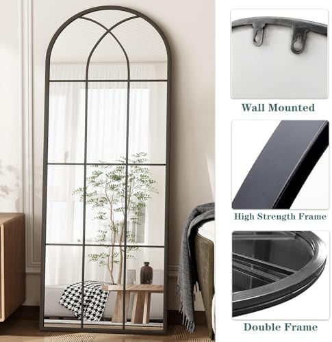 Arched Full Length Mirror 56"x22", Metal Wall Mounted or Leaning Mirrors - Image 3