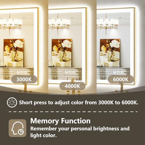 55x30 LED Bathroom Mirror with Lights - Image 5