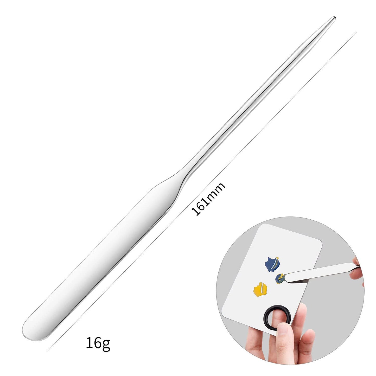 Foundation Spatula, 3-Pack Acrylic Nail Art Palette Oblique Round Head Stainless Steel Makeup Spatula for Woman Professional Facial Makeup Tools Makeup Mixing Palette