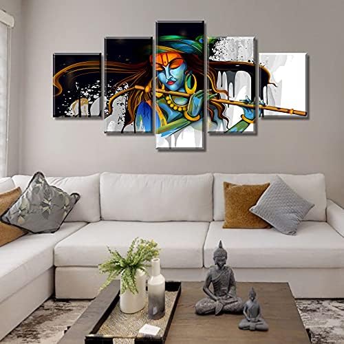 DJSYLIFE Hindu God Krishna Canvas Wall Art - Image 2