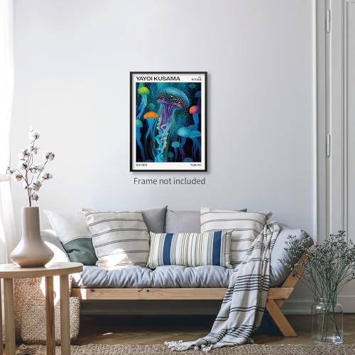 rumlud Colorful Ocean Jellyfish Wall Art Unique Japanese Animal Posters Yayoi - Image 3