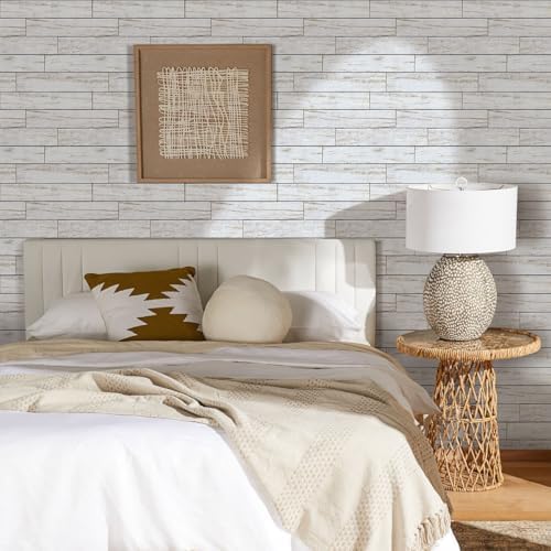COMSTICKC 3D Faux Wood Wall Sticker Shiplap Peel and Stick, Not Real Wood - Image 2