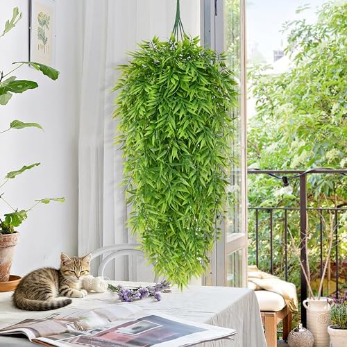 Waipfaru 4Pcs Artificial Hanging Plants, Fake Willow Leaves Vines - Image 6