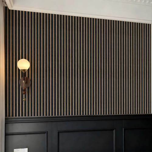 Dark Vertical Slat Panel Peel and Stick Wallpaper Self Adhesive 17.72" x - Image 3