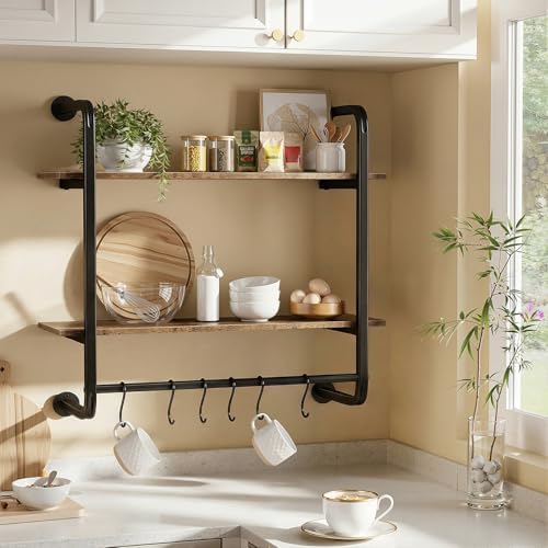 2 Tier Industrial Pipe Floating Shelf - Image 4