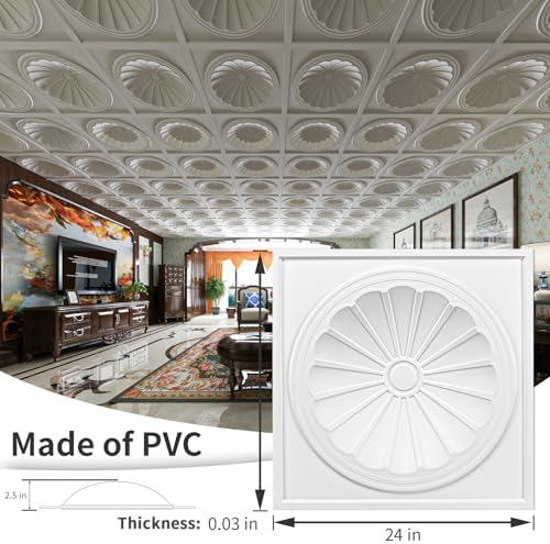 Art3dwallpanels Ceiling Tiles 12 Pack, 24 x 24 Inch - Image 3
