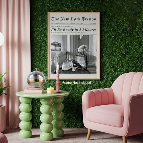 Trendy Newspaper Wall Art 8x12in Unframed Vintage Black and White Aesthetic - Image 4