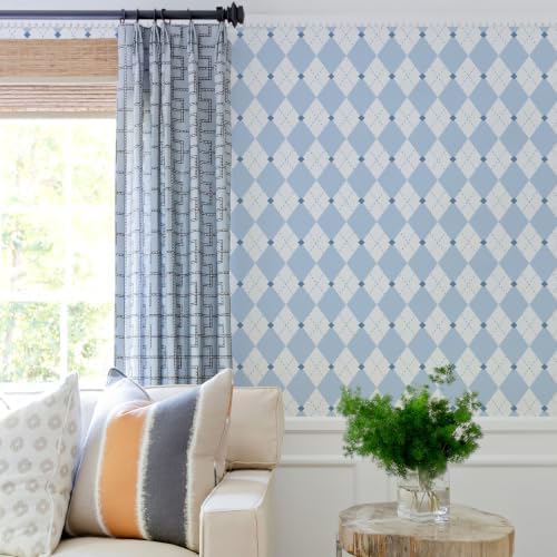 Simon&Siff Retro Checkered Peel and Stick Wallpaper Light Blue and White - Image 5