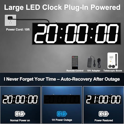 CHKOSDA 28 Inch Large Double Sided Digital Wall Clock - Image 5