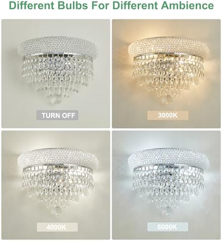2-Lights Crystal Icicle Prisms Drops Wall Sconce Light - Image 3