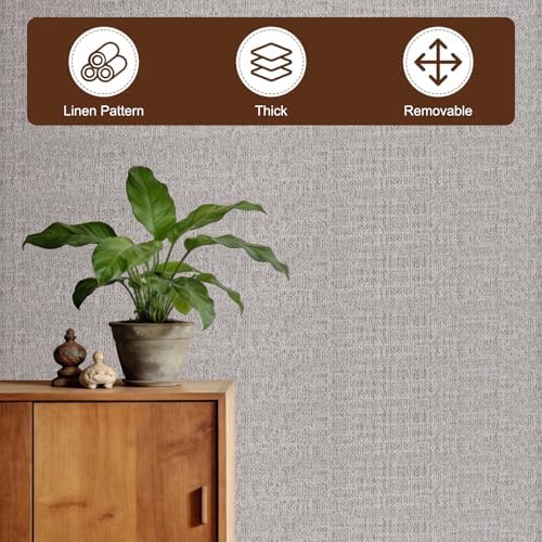 uxcell Grasscloth Linen Textured Wallpaper, 60cm x 10m/24 x 394 Thicker - Image 4