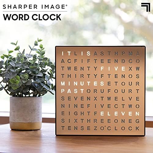 Sharper Image LED Word Digital Clock, Copper Finish, Light-Up Desk & Wall Clock - Image 2