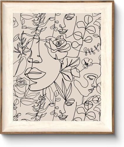 ASTRDECOR Abstract Framed Wall Art, Minimalist Boho Art Prints Women Portrait by ASTRDECOR