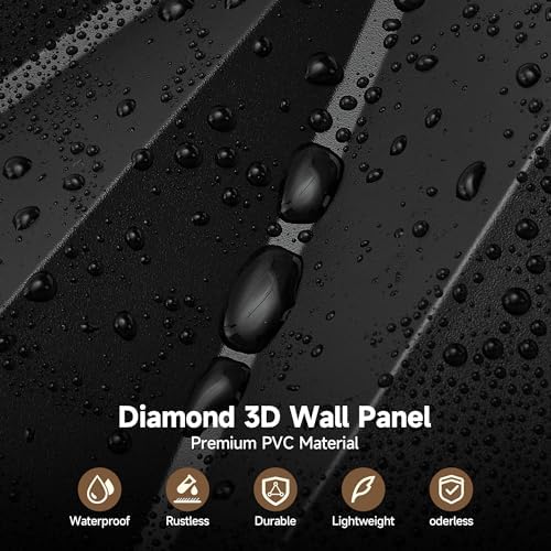 INMOZATA 3D Wall Panels, Diamond Textured PVC Accent Wall Panels - Image 3