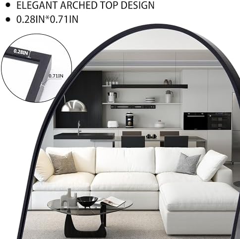 Simple Deluxe Arched Wall Mirror Full Length, Floor Mirror - Image 5