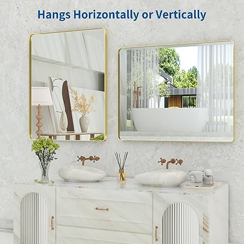 WEER Gold Bathroom Vanity Mirror 40X32 Inch - Image 5