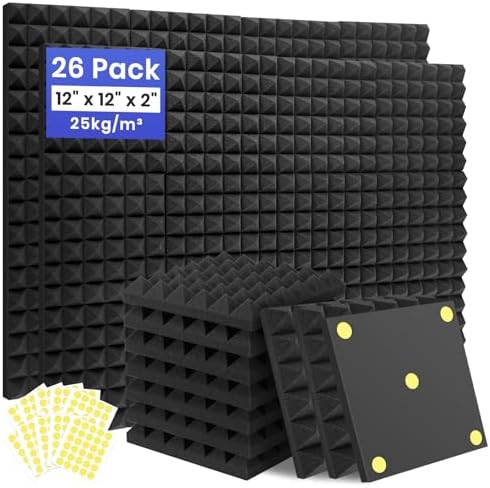 Focusound 26 Pack Sound Proof Foam Panels by Focusound