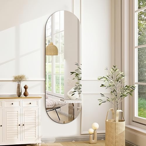 Niccy Oval Full Length Mirror, Frameless Wall-Mounted Mirror by Niccy