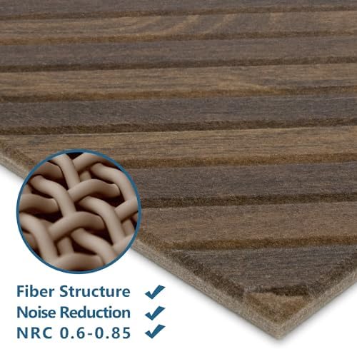 16-Pack Acoustic Wall Panels, 11.8" x 11.8" Peel and Stick PET Diagonal Slat - Image 3
