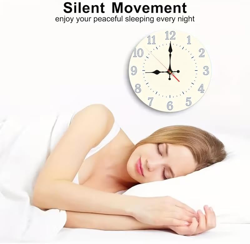 Minimal Sketch Numeral 2D Wall Clock Art Print, Silent Non-Ticking, 10 &12 Inch - Image 5