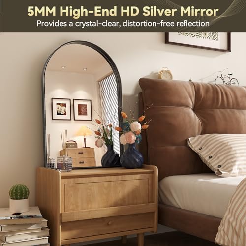 Brightify Arched Mirror, 20 x 30 Inch Black Arch Mirror - Image 3