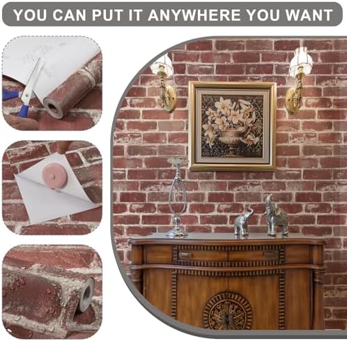 Red Brick Peel and Stick Wallpaper - Image 2