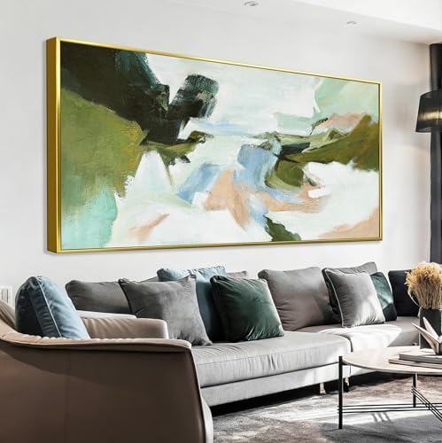 Suconvng Large Gold Framed Wall Art Abstract Colorful Wall Art Living Room by Suconvng