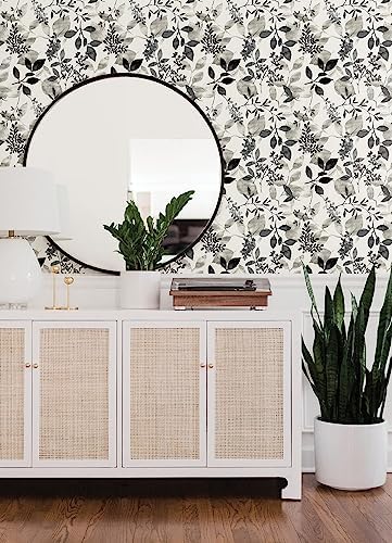 NuWallpaper Black Breezy Peel and Stick Wallpaper, Removable Wallpaper - Image 2
