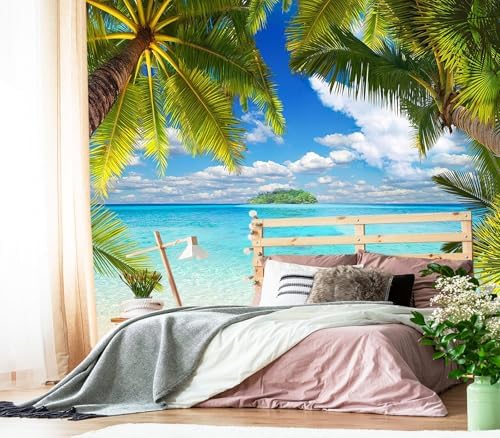 XMPMBM-Beach Palm Tree backsplash Large Decorative Wallpaper Tropical Palm Leaf by Moredurableandtear-resistantthantraditionalwallpaperwithexcellentadhesion