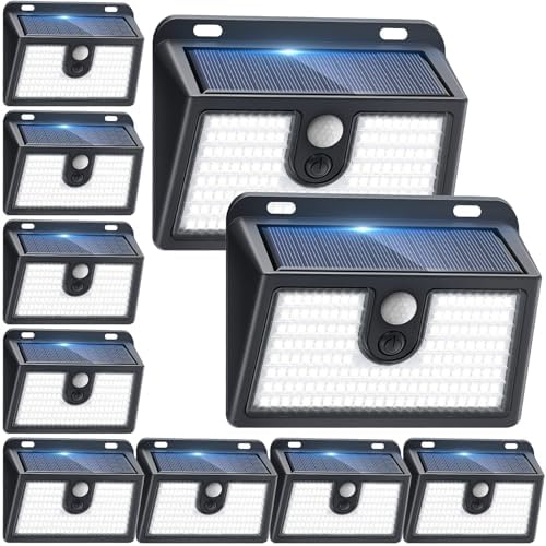 Solar Motion Sensor Outdoor Lights, Super Bright Solar Lights Outdoor Waterproof by Claoner